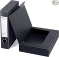 HUA JIE 2 Pack A4 Storage File Boxes Archives Case, 65mm Spine, Box File by HUA+JIE