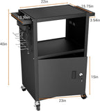 Mobile AV Cart with Push Handles, Heavy Duty Rolling Media Cart with Customized - Image 2