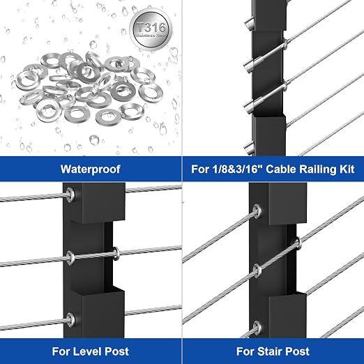 BLIKA 60Pack Cable Railing Adhesive Sleeves - Image 3