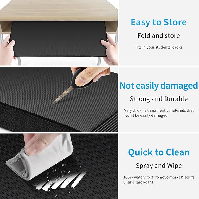 6 Pack Black Desk Dividers for Students, Privacy Shields Folder for Students - Image 3