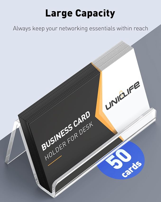 Uniclife 4 Pack Acrylic Business Card Holder - Image 5