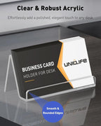 Uniclife 4 Pack Acrylic Business Card Holder - Image 3