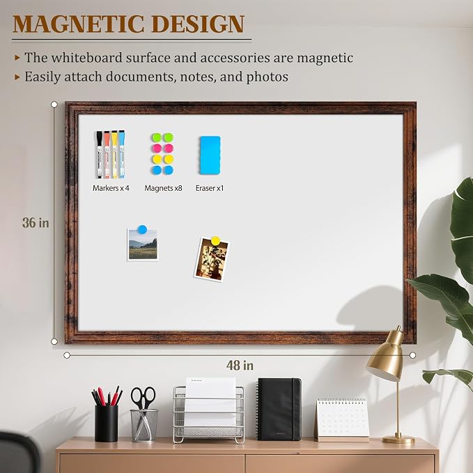 Large White Board for Wall, Hanging Writing Board for Home Office School - Image 2