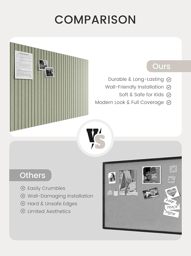 Bumusty Large Cork Board Alternative-47 x35 Felt Bulletin Board Tiles, - Image 7