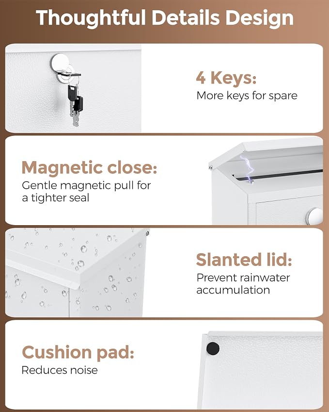 LAND·VOI Locking Wall-Mount Mailbox - Image 3