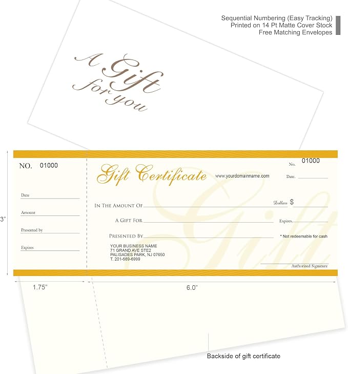 Custom Gift Certificates Cards - Image 3