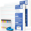 Nicpro Dry Erase Lap Board 12 x 16 inches 2 Pack Ruled Kid Double Sided Blank & by Nicpro