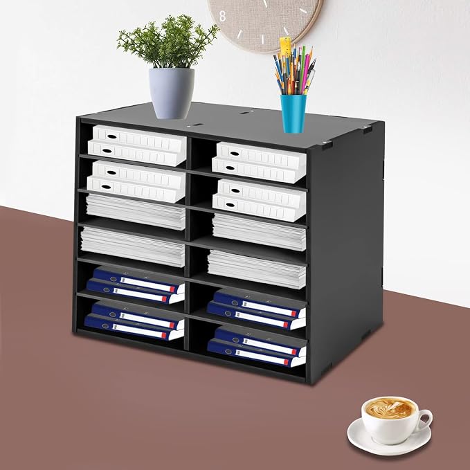 12 Slots Mail Sorters for Office, PVC Literature Organizer - Image 2
