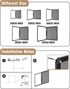 Mifuro 28"x26" Enclosed Bulletin Board, Lockable Weather-Resistant Aluminum - Image 4