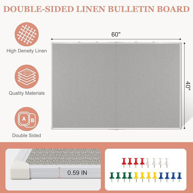 AMUSIGHT Double-Sided Large Cork Board - Image 2