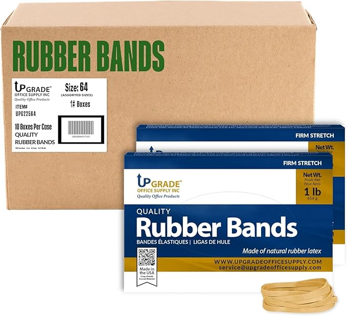 Upgrade Rubber Bands Size 64, 1 lb Boxes, 10-Box Case by UpgradeOfficeSupply