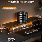 NestNeat Dual Monitor Stand Riser, 39 Inch Large Wood Monitor Stands - Image 3