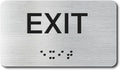 Exit Signs with Raised Text & Grade 2 Braille, Brushed Aluminum/Silver Finish by EliteSign