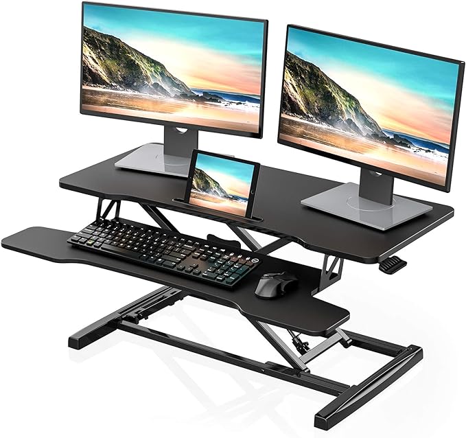 FITUEYES Height Adjustable Standing Desk 36” Wide Sit to Stand Converter Stand by FITUEYES