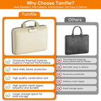 Fireproof File Organizer with Lock, Hard-Shell Case Fireproof Document Box with - Image 3