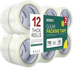 HERKKA Clear Packing Tape, 12 Rolls Heavy Duty Packaging Tape by HERKKA