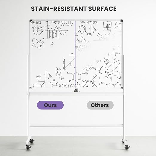 VUSIGN Rolling Dry Erase Board, 48 x 36 Inches Double-Side White Board on Wheels - Image 5