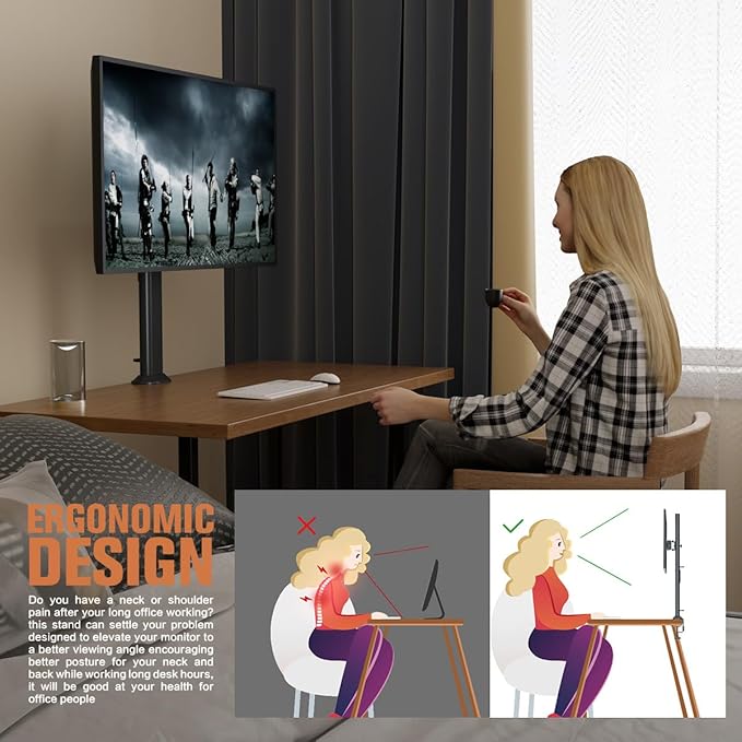 HEMUDU Single Tall Desk Monitor Arm Mount Stand Fit - Image 5