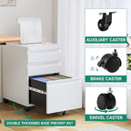 Letaya 3 Drawer Mobile File Cabinet - Image 9