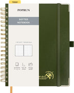 POPRUN Spiral Bullet Dotted Journal Notebook, 7-1/4" x 9-1/2" by POPRUN