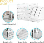 FANXIYQ 4-Tier Brown Acrylic Paper Tray Organizer - Image 3