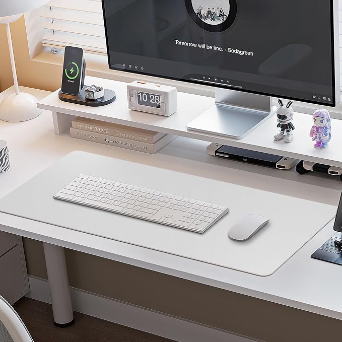 Boutilon Leather Desk Pad Protector, Non-Slip Mouse Pad, Laptop Desk Pad - Image 6