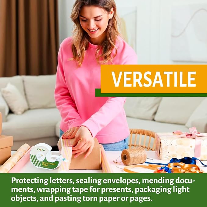 Transparent Tape with Dispenser, 3/4 x 1000 Inches, 12 Rolls Clear Tapes - Image 5