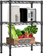 M MZG 750 lbs 3 Tier Shelf Metal Storage Shelves Wire Rack Closet Organizers by MEIGAOPLASTICANDMETALHKCOLIMITED