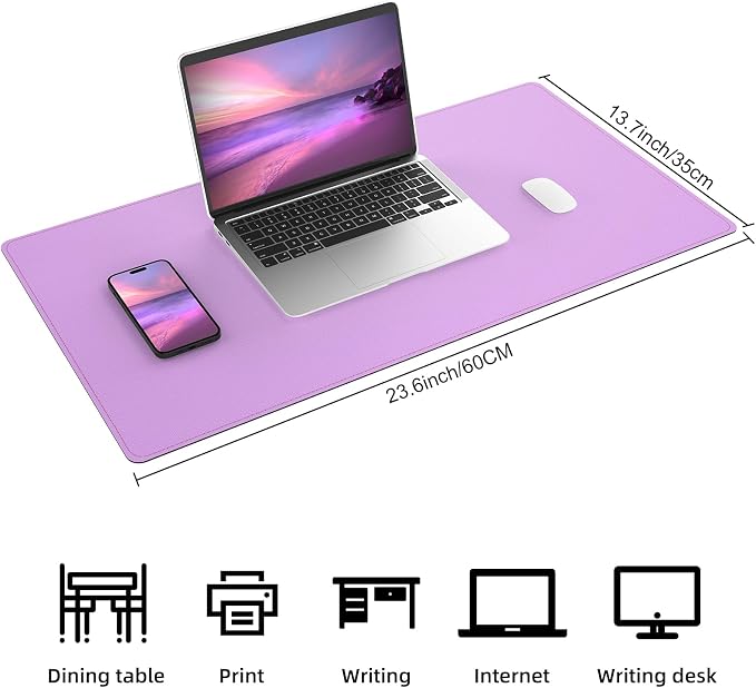 AFIING Dual-Sided Desk Pad, Natural Cork & PU Leather Large Mouse mats - Image 2