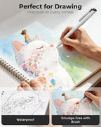 JusArt Fineliner Pens, 0.25mm Ultra Fine Point Pens 01, No Bleed, Waterproof - Image 3