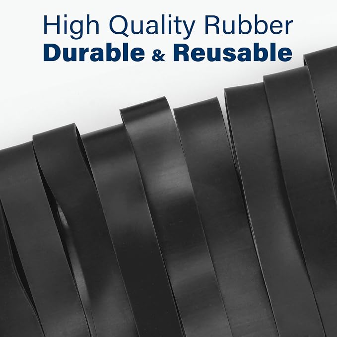 LotFancy Large Rubber Bands, Heavy Duty Black Long Rubber Bands - Image 6
