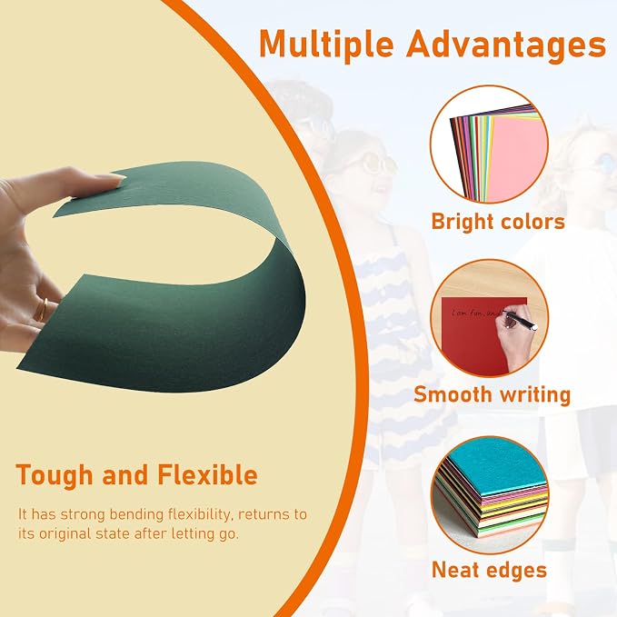 Guakicae 40 Sheets Colored Cardstock 8.5 x 11 Craft Paper, 20 Assorted Colors - Image 3