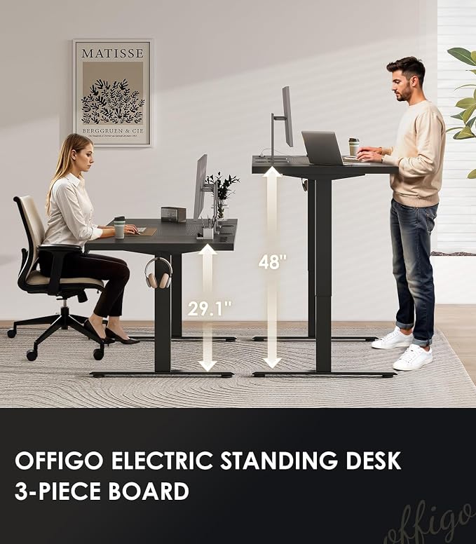 OffiGo 79 Inch Executive Electric Standing Desk, Height Adjustable Desk - Image 3
