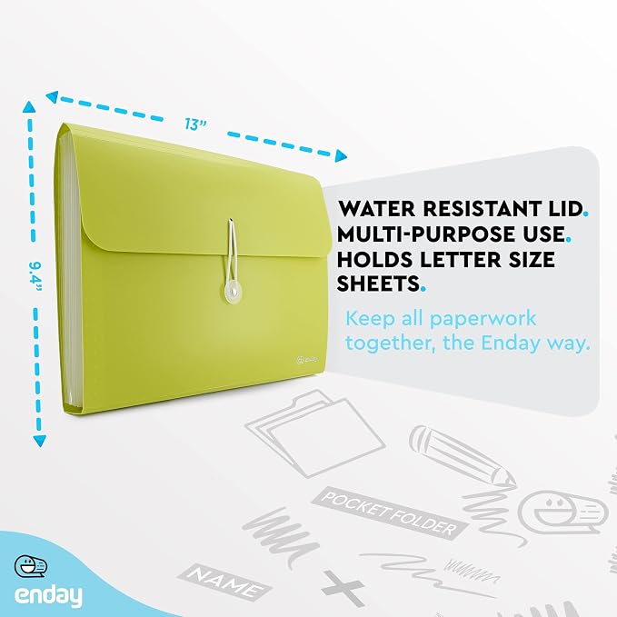 Accordion File Organizer 13 Pocket Expanding File Folder - Image 5