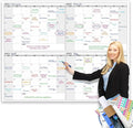 Dry Erase Four Month Laminated Jumbo Wall Calendar, Huge Quarterly Laminated by PartyFunny