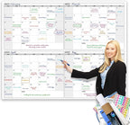 Dry Erase Four Month Laminated Jumbo Wall Calendar, Huge Quarterly Laminated by PartyFunny