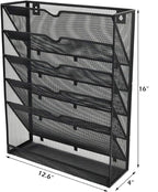 EASEPRES Desk File Organizer Mesh 6-Tier, Hanging Wall Mount Document - Image 2