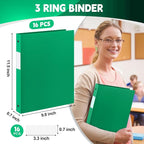 Henoyso 16 Pcs 3 Ring Binder 0.5 Inch Round Fits Letter Size 8.5'' x 11'' Paper - Image 3