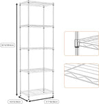 M MZG 5 Tiers Shelf Metal Storage Shelves Wire Rack Closet Organizers - Image 3