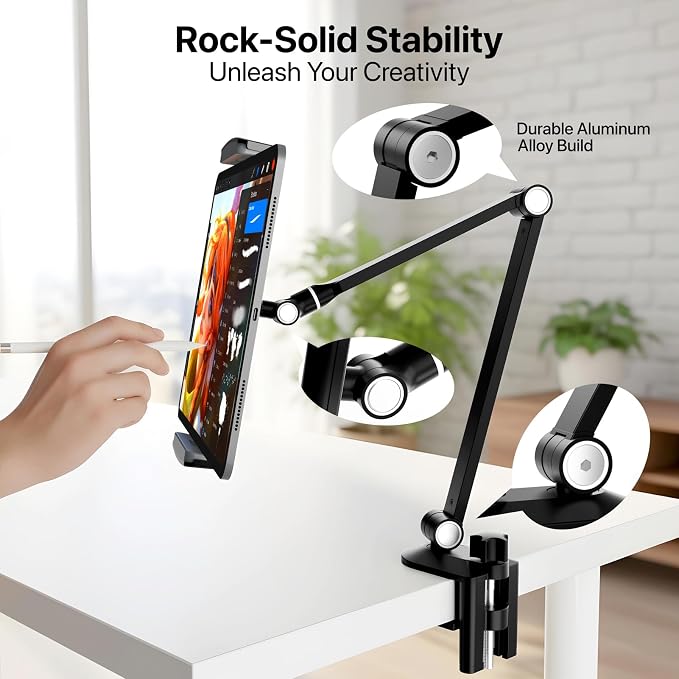 Tablet Stand Holder-Adjustable iPad Desk Mount - Image 2