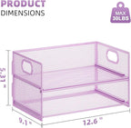 Marbrasse 2 Tier Paper Organizer Letter Tray, Mesh File Organizer - Image 4