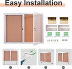 48x36 Inch Lockable Enclosed Bulletin Board, Weather-Resistant Outdoor - Image 5