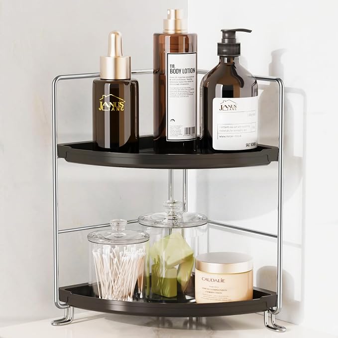 JANUS LiANG 2-Tier Bathroom Organizer Countertop Corner by JANUSLiANG