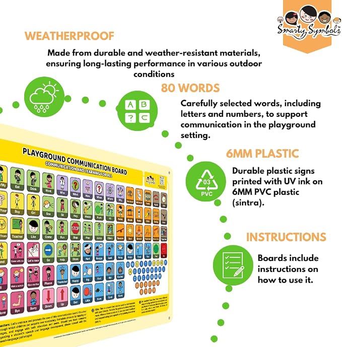 Outdoor Rated Plastic School Playground Communication Board - Image 4