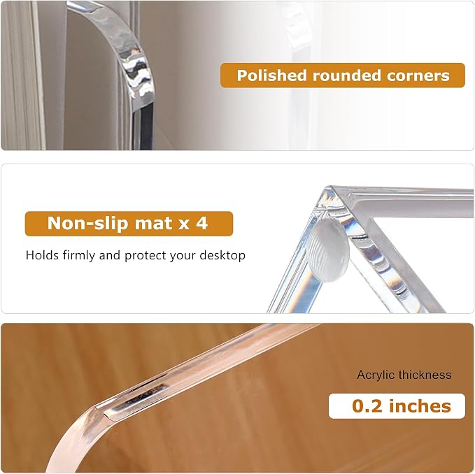 SANRUI Acrylic Desk File Organizer, 5 Vertical Compartments Clear Magazine File - Image 5
