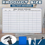 Lincia 36"x 24" Real Estate Whiteboard Lined White Board Dry Erase Real Estate - Image 2