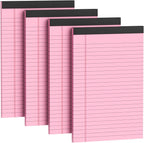 4 Pack Note Pads 5 x 8 Inch Pink Small Legal Pads 5 x 8 Colored Notepad 5 x 8 by Nichela