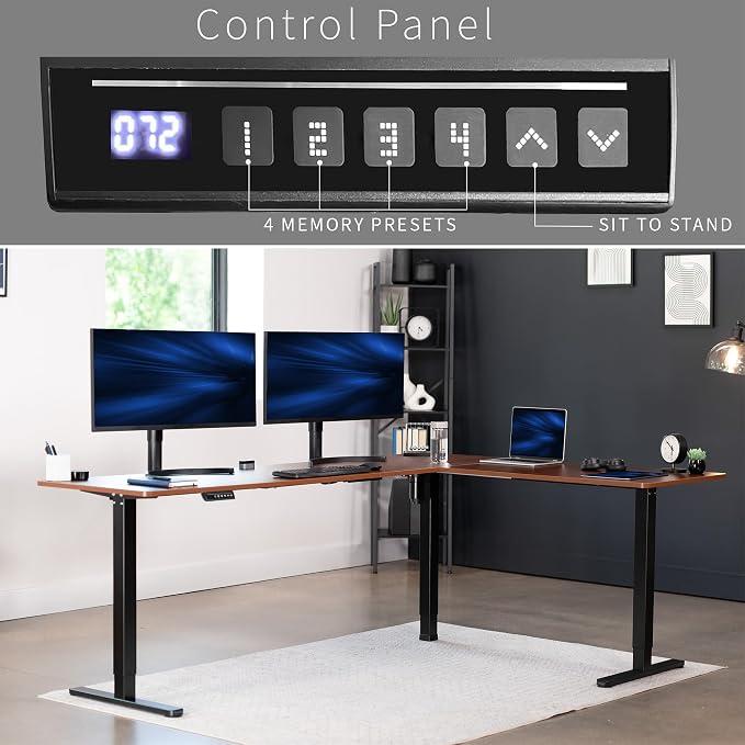 VIVO Electric Corner 84 x 63 inch L-Shaped Standing Desk, Memory Height - Image 5