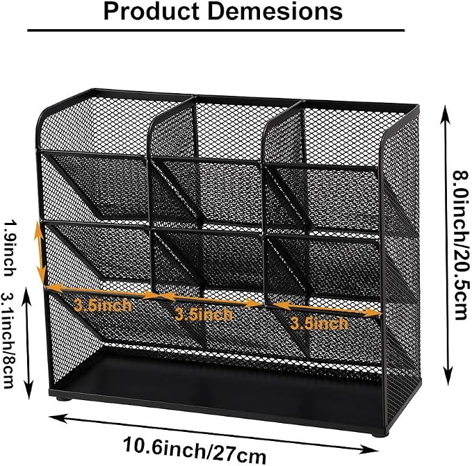 Marbrasse Mesh Desk Organizer, Desktop Stationary Organizer, Storage Rack - Image 5