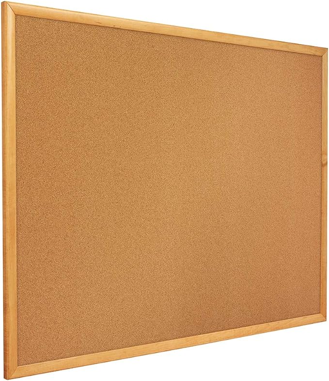 Quartet Cork Board, Bulletin Board, Oak Finish Frame - Image 4